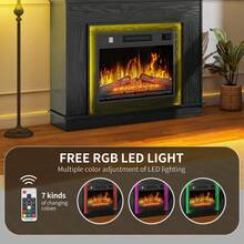 BALCONERA 39 Inch Freestanding Electric Fireplace With Realistic LED Flame Effect, Plug & Play No Installation Needed, Portable Fire For Living Room/Bedroom - UK Plug(220-240V) - View 4