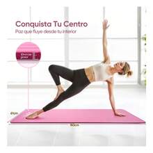 Tapete Portátil Yoga Pilates Ejercicio 10 Mm Antideslizante - Rosa - Ver 4