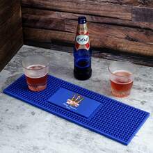1pc Customized Bar Table Runner, Personalized Bar Mat, Coffee & Cocktail Mat, Home Bar Accessories, Artistic Rubber Coaster, Gift For Father, Boyfriend, Customized Coaster - Blue - View 18