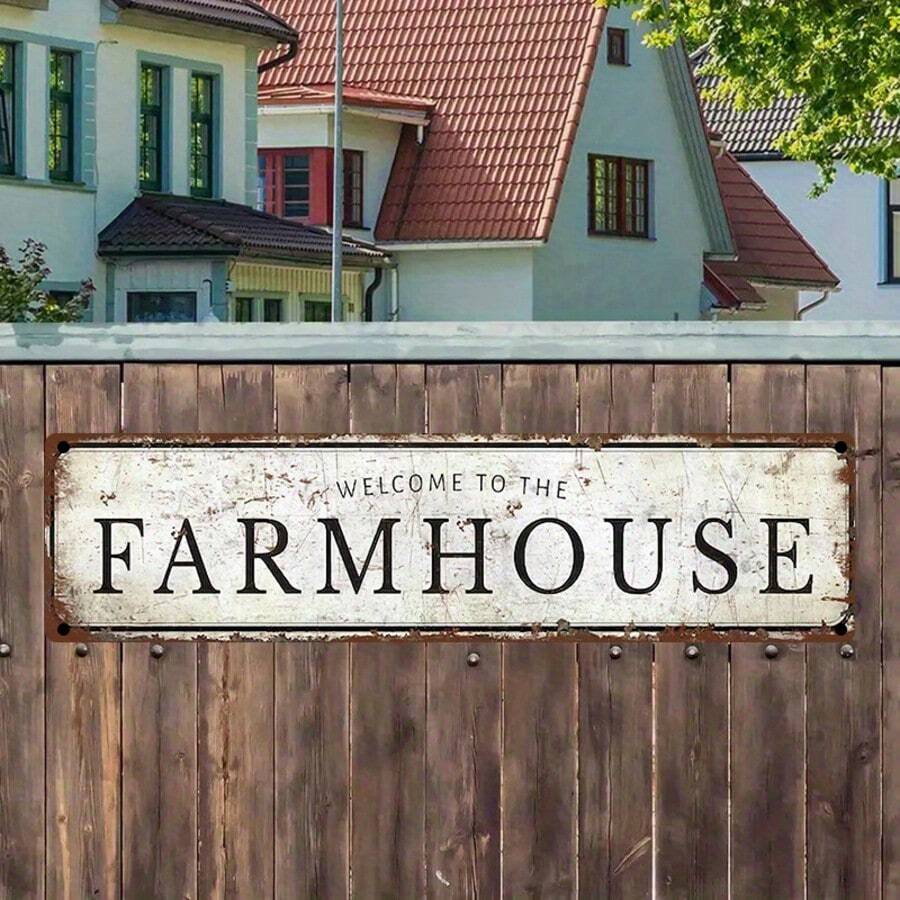 [2D Flat] Vintage "Cottage" Metal Sign, 2D Flat - Rustic Style Wall Art With Aged Edges, Suitable For Indoor/Outdoor Decoration, Perfect For Home, Kitchen, Bar, Cafe, Restaurant (Random Style) - A - View 1