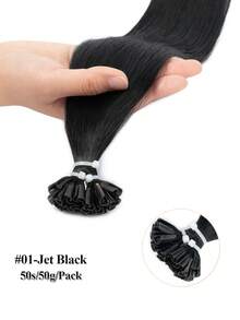 16-22 Inch U-Shaped Hair Extensions, Remy Human Hair, 1g/Strand, 25S And 50S Optional, Keratin Hot Melt, Easy Installation, Long-Lasting, Straight, Soft, High Quality Hair Accessory - Multicolor - View 13