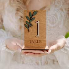 1 Set Wooden 1-30 Number Table Signs, Square Wooden Wedding Table Decor, Rustic Style Wedding Decoration, Wedding Table Decor, Wedding Directional Signs, Table Number Cards, Party Table Signs, Suitable For Halloween - A - View 2