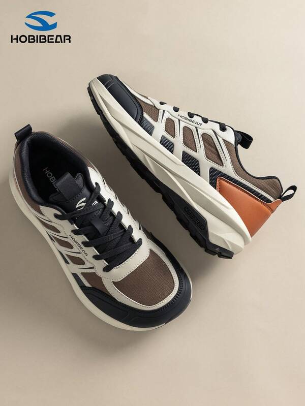 Zapatos deportivos HOBIBEAR para mujer con cordones y puntera redonda, zapatos deportivos ligeros de horma ancha para exteriores, zapatos de entrenamiento para hombre para exteriores, zapatos de correr de suela gruesa nuevos de otoño, adecuados para uso diario en interiores y exteriores
