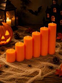 1pc European Style Orange Scented Candle, Gear Shaped, Soy Wax, 1.97 Inch Diameter, Ambient Lighting, Home Decor, Tabletop Ornament, Wedding Decoration, Holiday Party, Women's Gift, Halloween Decoration - A - View 4
