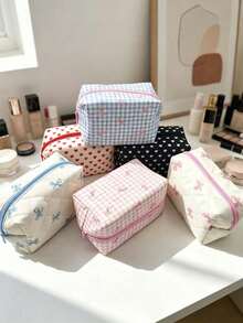 1pc Drawstring Thickened Makeup Bag, Mini Cosmetic Box, Simple Zipper Travel Bag, Women's Exclusive, Lipstick Storage Bag, Portable Toiletries Organizer, Multi-Functional Storage Bag, Suitable For Home Storage, Outdoor Travel, Beach Vacation - Multicolor - View 6