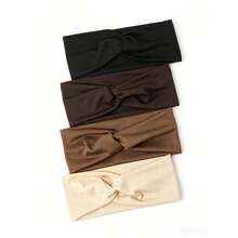 4pcs Solid Color Crisscross Elastic Headband For Daily Use - Multicolor - View 1