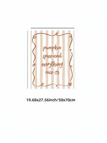 1件無框條紋萬聖節南瓜「Pumpkin Spice & Everything Nice」牆面藝術海報，復古趣味房間裝飾，適用於宿舍、臥室、派對、返校禮物 - 條紋 - 查看 13
