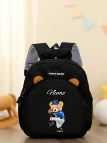 Mini Customizable Cartoon Bear Football Backpack Nylon Zipper Bag With Adjustable Shoulder Strap For School, Toddler Backpack - Multicolor - View 31