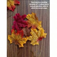 5/50/100/200pcs Rtificial Fall Maple Leaf Decor, Squishy Multi-Colored Faux Autumn Maple Leaves For Table Scatter/Autumn Wreath/Wedding Centerpiece/Harvest Season/Indoor Vase Filler/Backdrop Styling/Fall Home Decor Autumn/Halloween Deorations - A - View 11