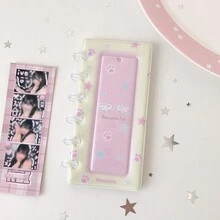 1pc Pastel Star Paw Print 4-Cut Photo Strip Album, Loose-Leaf Photocard Binder With Transparent Display Window, Portable Idol Photostrip Collect Book, Mini Photo Card Storage Holder For Fans, Back To School Supplies,Card Holder - Photo Album - View 10