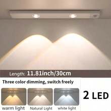 Modern LED Motion Sensor Strip Light, Wireless Rechargeable Magnetic Light Bar For Shoe Cabinets, Display Cases, Wardrobes, Smart Cabinets - Hill Effect, No Wiring Required, Easy Installation, USB-Powered, Plastic Material, Moire Pattern - Cat's Eye Sensor Light - View 17