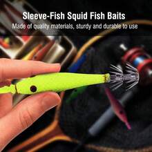 ANFS 1pc Glow Fishing Lure, Fluorescent Squid Fake Bait, Shrimp-Shaped Realistic Lure, Octopus Hook, Fishing Accessory - Multicolor - View 6