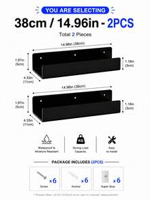 2 Pieces Acrylic Shelf, No-Drill Wall Display Shelf | Floating Shelf, Suitable For Nail Polish, Vinyl Records, Record Racks, Magazine Racks, Comic Strip Display Shelves, Photo Display Shelves - View 11