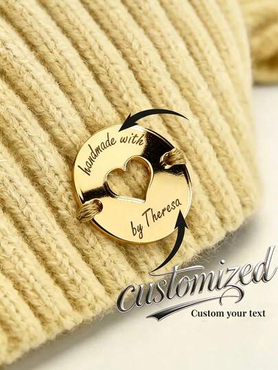 10/5/1pc Customized Engraved Buttons, Personalized Mirror Acrylic Labels, Suitable For Knitwear, Handmade Products Labels, Name Tags, Craft Labels | Supports Multiple Languages