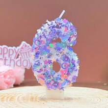 0-9 Number Birthday Candles, Cake Decoration Creative Handmade Candles, Party Holiday Colorful Blue Dopamine - View 22