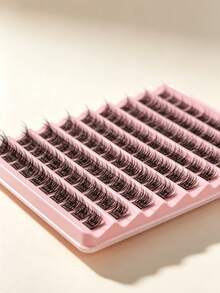10 Rows 120 Clusters C Curl Mixed Natural Style Segmented False Eyelashes Thick Voluminous Curly Daily Party - View 5
