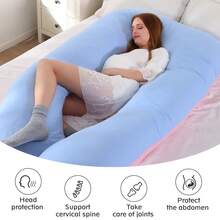 43-Inch U-Shaped Full Body Pillow, Maternity Pillow, Maternity Full Body Pillow With Velvet Pillowcase - Multicolor - View 2