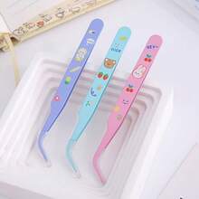 Cute Cartoon Stainless Steel Bent Tweezers, Multi-Function Precision Pliers, Macaron Handmade Scrapbook Clips, Used For DIY Scrapbook Stickers, Paper Cutting Tools, Scrapbook Supplies, Handmade Crafts, Notebooks, School Supplies And Back To School - Multicolor - View 2