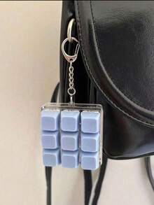 9-Key/1-Key Square Pressure Relief Button Toy, Creative Keyboard Pendant Bag Charm, Car Keychain, Bag Charm Pendant, Keychain Accessory, Keyboard Design, Adult Fingertip Keychain, Pressure-Sensitive Keychain, Soothing Keychain, Focus & Relaxation Zipper Keychain - Multicolor - View 2