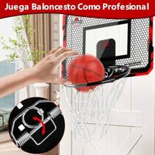 Tablero de Basquetbol para Niños Plegable, Canasta de Basquetbol para Niños Portátil con Contador Electrónico De Puntaje, Aro, 4 Mini Balón, Tablero de Basketball para Puerta y Pared Juegos Exterior - Multicolor - Ver 4