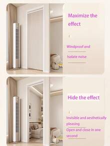 Modern Door Curtain, Waterproof And Dust-Proof Design, Perfect For Bathroom, Bedroom, Living Room And Cabinet Dividers. Equipped With Hooks And Excellent Waterproof Performance. - M - View 3