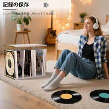 レコード 収納 金属＆木製 レコードラック ヴァイナルレコードホルダー 80 枚収納可能 3 コンパートメント レコードスタンド レコードプレイヤースタンド 雑誌・本・ファイル・アルバム収納兼用 レコード棚 cd 飾り対応 (ブラック) - ホワイト - チェックする 7