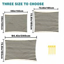 1pc Oversized Classic Striped Sand-Resistant Quick-Dry Beach Towel Mat, Suitable For 1-3 Adults - Lightweight, Durable Polyester Fabric - Perfect For Travel, Camping, Hiking And Leisure Beach Time, Beach Mat, Picnic Mat, Camping Ground Cover - Multicolor - View 3