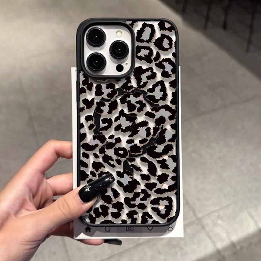 [Envío en 24h desde DE/FR/ES] Apple 17 16 15 Promax 21 22 23 24 25 26 Ultra Galaxy 1 pieza Funda de teléfono magnética con estampado de leopardo de moda, adecuada para Apple 14/13/12 Pro Max, funda de protección completa anti-caídas, funda dura personalizada para hombres y mujeres, cubierta de moda estilo Ins simple 15/15Plus/15Pro/15ProMax/17/17pro/17proMax/AIR - 1 unidad - Ver 1