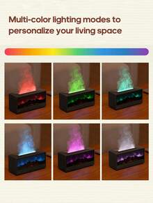 kinscoter 1pc USB Interface 150ml Creative Fireplace Aroma Diffuser, Ultrasonic Flame Humidifier, Bonfire Essential Oil Diffuser With LED Light And Remote Control, Suitable For Home, Office, Birthday, Christmas Gift Decoration - Multicolor - View 4