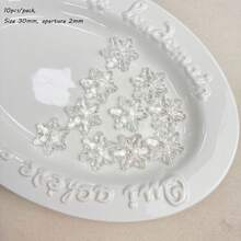 Ice Transparent Colored Straight Hole Snowflakes DIY Handmade Winter Christmas Decorations DIY Hanging Accessories Materials - Multicolor - View 6