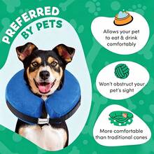 Inflatable Pet Recovery Elizabeth Collar, Soft And Comfortable, Post-Surgery Use, Adjustable Anti-Licking And Biting Wound Protection, Sleep-Friendly Without Obstructing Vision, Suitable For Dogs And Cats - Blue - View 5