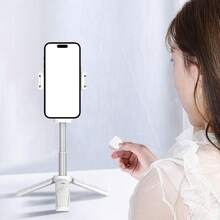 Ligero, con control de un solo toque y rotación de 360 grados °   Trípode giratorio para selfies, mini trípode portátil con control remoto, soporte de metal, puede soportar hasta 2 kg, adecuado para grabaciones de video en viajes al aire libre (negro) - Negro - Ver 5