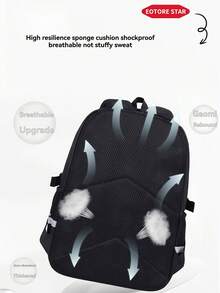 New Backpack For Elementary School Students, Girls And Boys, Laptop Bag, Simple Casual Versatile Campus Style, Black And Blue - Blue - View 6