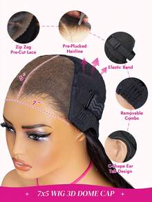 ISEE HAIR Wear Go 6x4 高清蕾丝波浪假发，预先拔毛和修剪，180% 真人发密度，8-30 英寸蕾丝封顶，自然色假发，自然发际线，适合女性日常佩戴 - SNatural - 查看 5