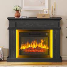 BALCONERA 39 Inch Freestanding Electric Fireplace With Realistic LED Flame Effect, Portable Cosy Fire For Living Room/Bedroom Decor - UK Plug(220-240V) - View 2