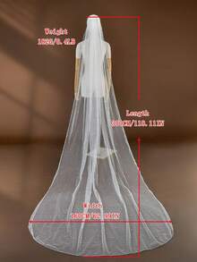 1件短款仿珍珠新娘头纱，适合用作婚礼装饰、摄影道具、结婚登记发饰，配有梳子，适合秋季女性穿着，也是情人节配饰。 - 米色 - 查看 10