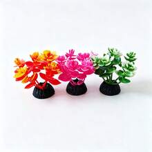 Artificial Fish Tank Flowers, Simulated Small Flowers, Aquarium Decoration Artificial Water Plants Landscaping, Fake Water Grass, Maintenance-Free, With Base, Sand And Gravel Tray Decoration, Aquarium Supplies - Happy Aquarium - View 4