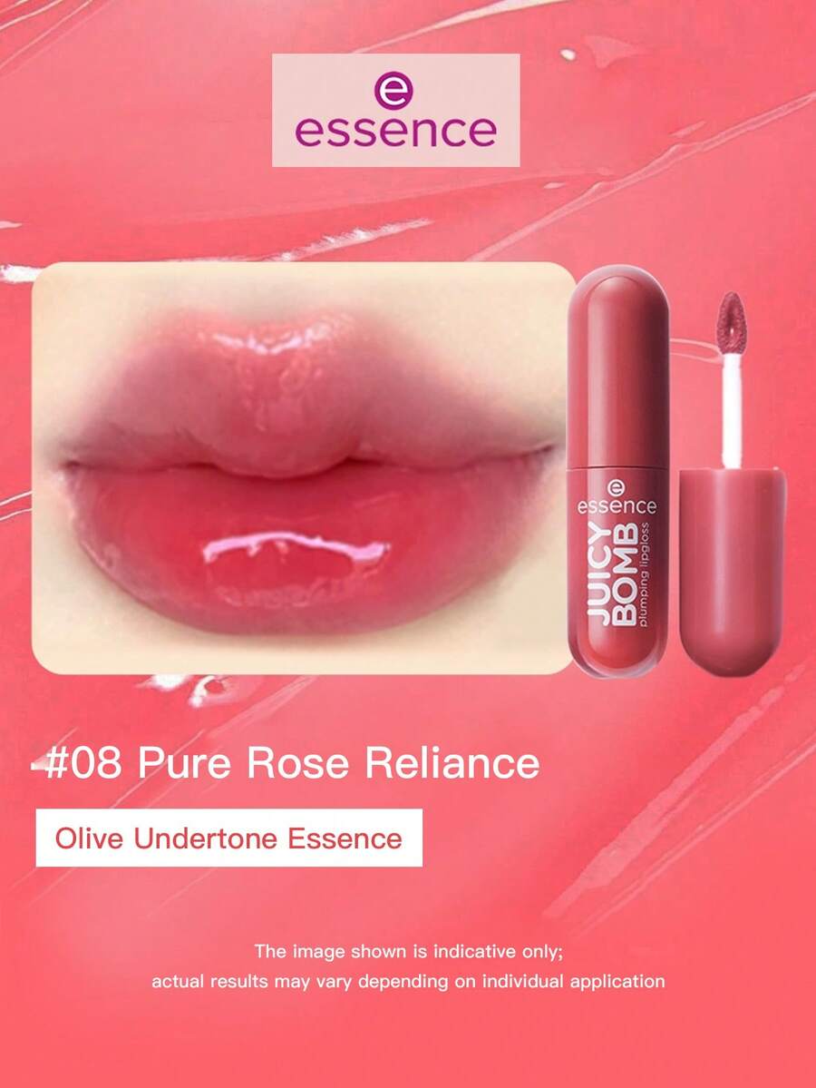 Essence JUICY BOMB Gloss Labial Plumping 08 Rosa Sexy Minimalista - 2,6ml - 08 Rosa Puro Desejo - Visão 1
