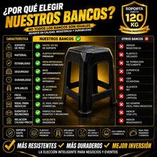 Pack de 10 Bancos Plásticos Resistentes Uso Rudo | Soporta Hasta 120 kg por Banco | Bancos Apilables de Plástico Reforzado para Hogar, Cocina, Jardín, Patio, Negocio, Tienda, Eventos, Fiestas, Escuela, Oficina e Industria | Fabricados en Polipropileno de Alta Calidad | Fábrica Directa - Negro - Ver 5