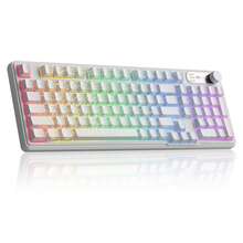 MageGee GK960 98% Wireless Membrane Keyboard, RGB Backlit, Mechanical Feel Quiet Typing, Three-Mode Wired/Bluetooth/2.4G Cream Style Keyboard With Number Pad, 4000mAh Battery, Knob, Suitable For Laptop And Desktop Computer - View 19