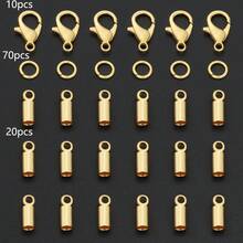 100pcs Golden DIY Connector Making Parts Including Lobster Clasp + Closed Jump Rings + Multiple Sizes Smooth Pendant Connectors Suitable For Handmade Weaving DIY Necklace, Anklet, Bracelet, Round Single Loop, Pendant Connector, Bag Chain Connector Ring, Beaded Accessories And Other Jewelry Making Materials DIY Jewelry Making Parts - Accessory Set - View 18