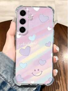 彩虹愛心圖案透明防震加高護角螢幕設計手機殼，適用於 Pixel 9 Pro XL、Smart 8 - 無色 - 查看 13