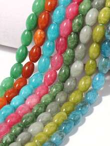 1 Strand 8*12mm Natural Colorful Oval And Multi-Color Rice Stone Beads Loose Accessories Beads For Jewelry Making Diy Handmade Bracelet For Gifts - Rice Beads - View 9