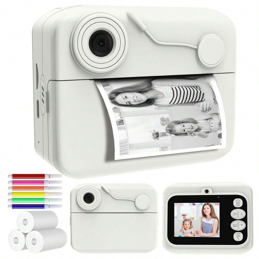 Children's Instant Print Camera Toy, Equipped With Dual 1080P HD Cameras, 1200mAh Battery, Two Printing Modes And Three Printing Densities, Perfect Gift For Kids, Suitable For Christmas And New Year - Multicolor - View 1