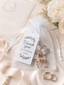 Deer-Shaped Keychain Pendant, Lace Pearl Bow Bag Charm, Korean Sweet Style Backpack Hanging Chain, Gift, Perfect Gift For Weddings, Birthday Parties And Christmas - Multicolor - View 6
