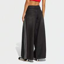 Adidas Celana Jeans Wanita Clover Model Lebar - Potongan Longgar, Melangsingkan, Celana Panjang Kasual - Hitam - View 2