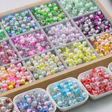 100pcs Colorful Acrylic Double-Color Beads, DIY Jewelry Making Materials For Bracelets, Necklaces, Earrings - DIY Two-color Medium Hole Beads - View 10