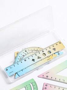 Juego de 4 reglas metálicas con degradado estilo macaron, regla de 15 cm, kit de herramientas de medición de varias piezas, ampliamente utilizado para tareas de matemáticas, dibujo técnico y diseño de scrapbooking - Gobernante - Ver 7