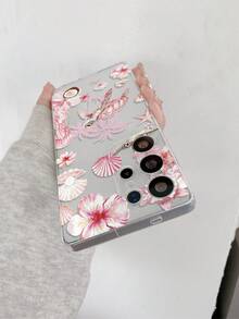 1pc Shockproof Full Coverage TPU Material, Precise Cutouts Transparent Phone Case, Underwater World Turtle Shell Starfish Jellyfish Flower Coconut Tree Pattern, UV Printing Process, Suitable For Android, Nothing, Pixel, Series Phone Protective Cover, Holiday Gift, Daily Commute, Daily Anti-Drop Style - Multicolor - View 7