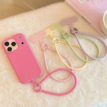 1 buah Tali Pergelangan Tangan Ponsel Silikon Bergelombang Warna Solid Macaron dengan Konektor T-Tab, Gantungan Kunci Ponsel Anti-Hilang Universal untuk Semua Casing Ponsel, Aksesori Gantungan Kunci Tali Tangan Pendek Portabel - MultiWarna - View 4